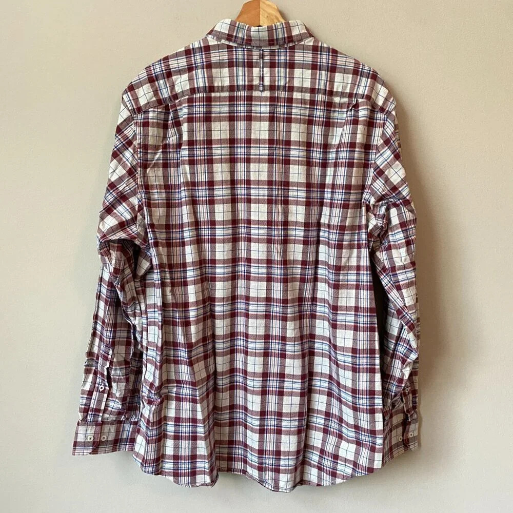 Banana Republic Men's XL Luxe Flannel Slim Plaid Long Sleeve Button Down Shirt - Picture 12 of 16